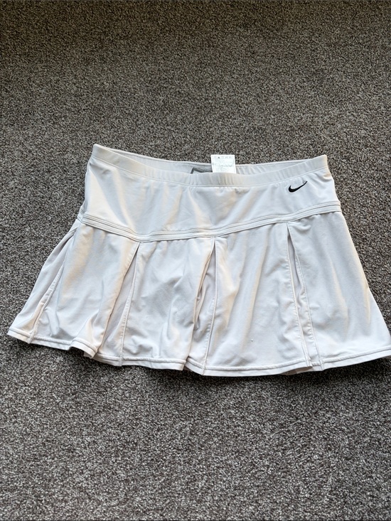 Nike Pants - Nike White Pleated Athletic Skort with Logo
